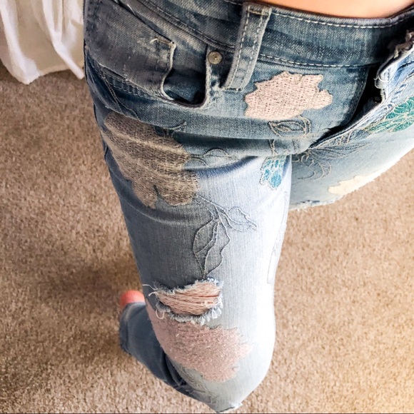 Jessica Simpson Floral Forever Low Rise Jeans - Picture 5 of 8